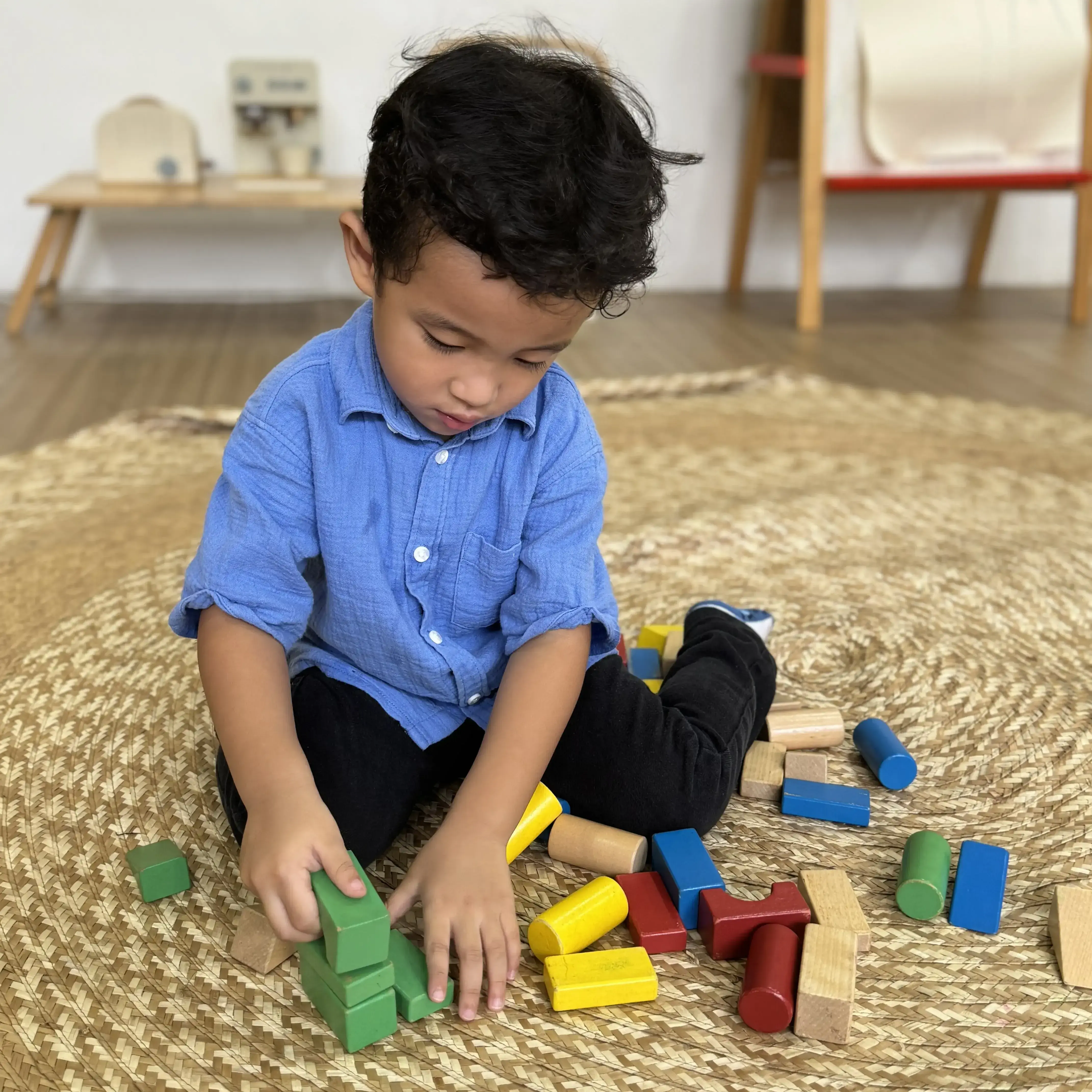 Children sharing and helping one another